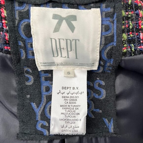 DEPT BV Tweed Women's Blazer Navy Pink Military Size Small‎ - Picture 9 of 10